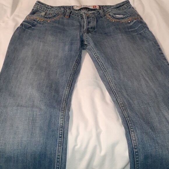 Diesel Crystal Embellished Jeans Straight Leg 32 - Picture 11 of 13